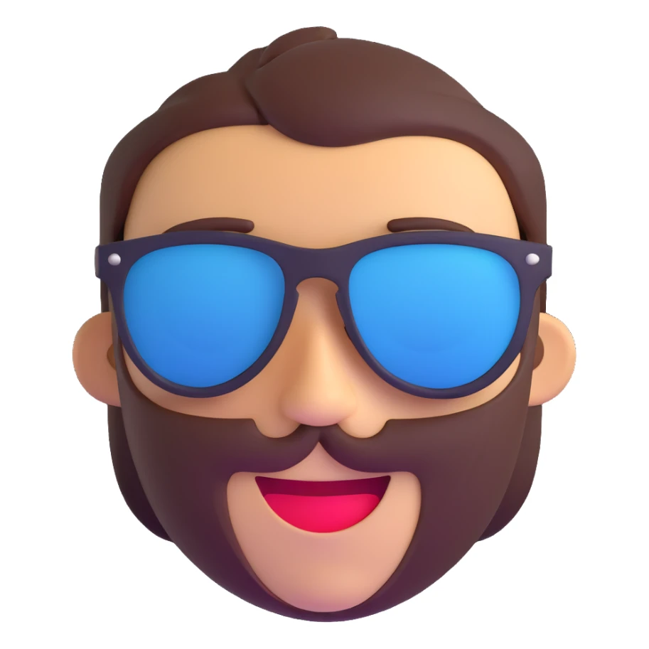 cool face with sunglasses and a smirk sticker