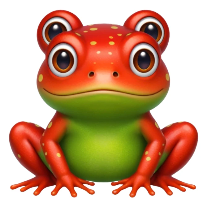 Frog Cute Red Glitter sticker