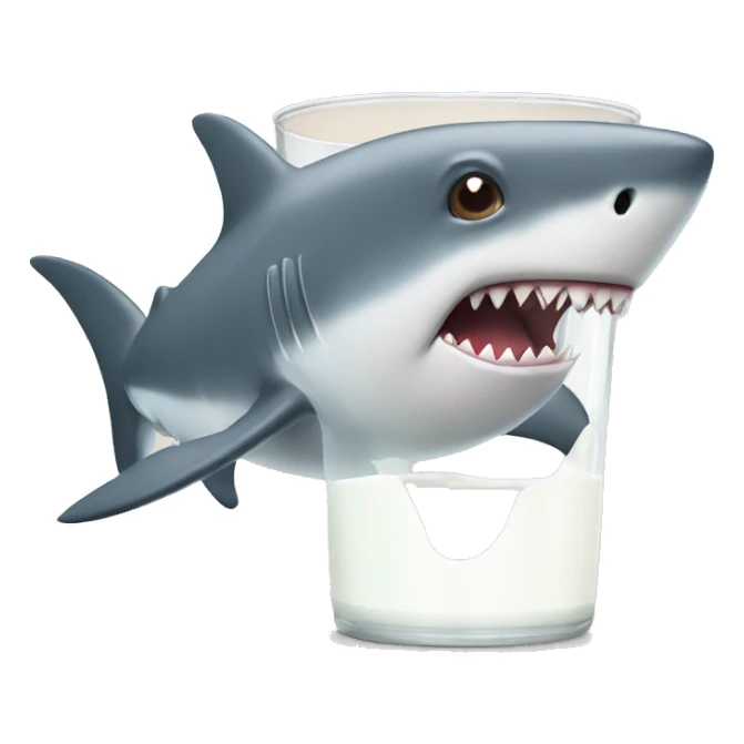 Shark drinking milk sticker