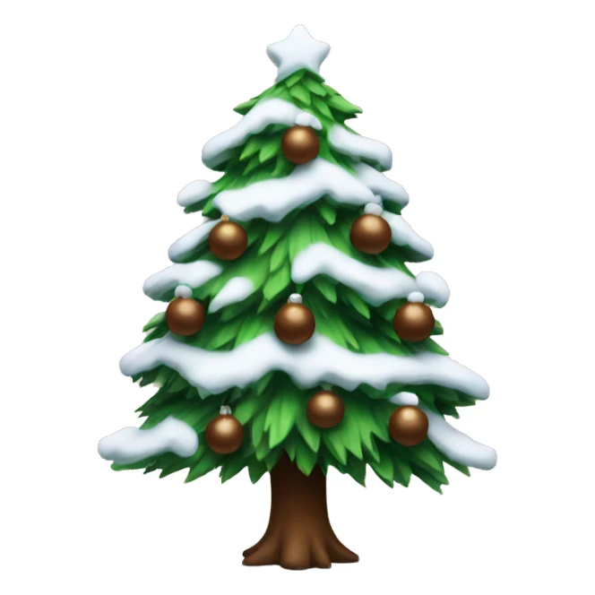 Christmas tree with snow with brown balls on it  sticker