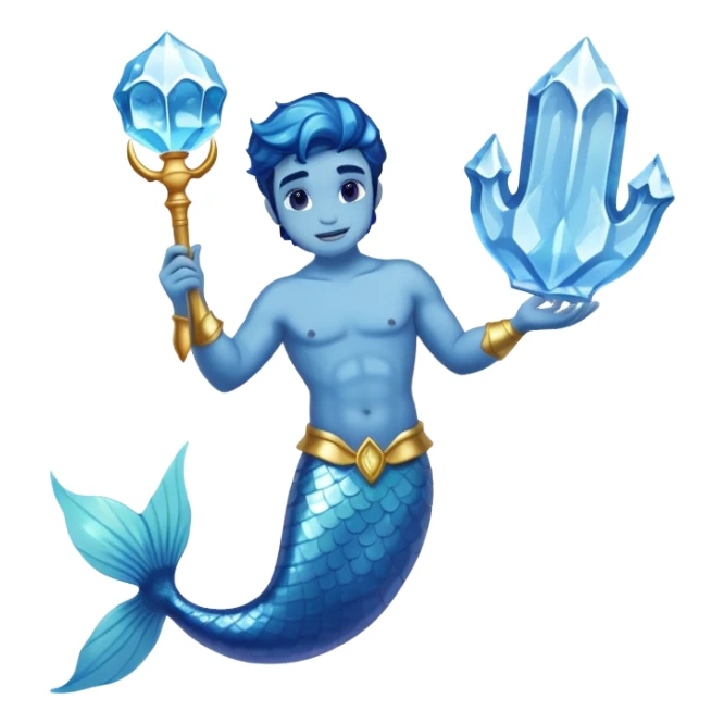 Merman holding ice sticker