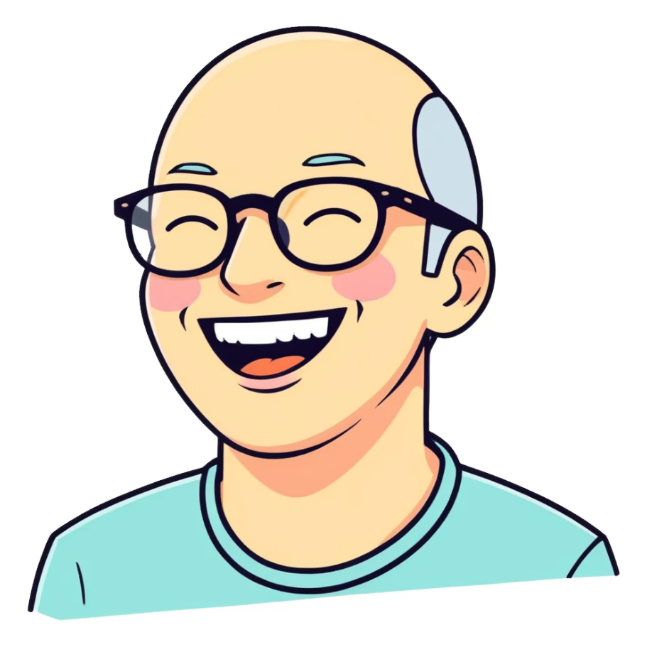 Hombre con gafas riéndose sticker