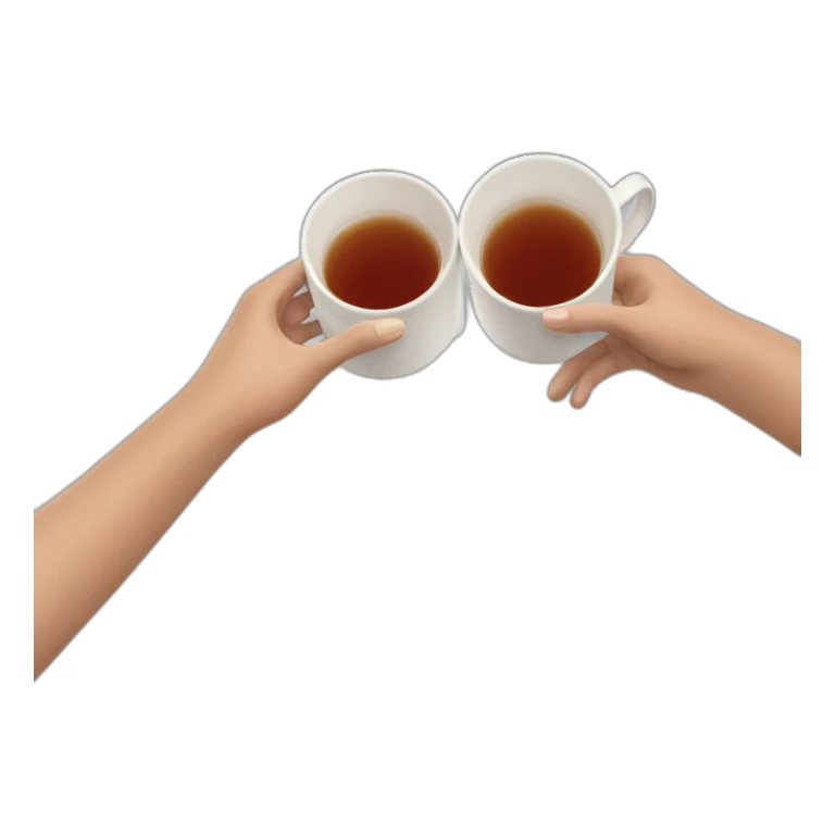 Two hands holding tea cups and doing cheers sticker