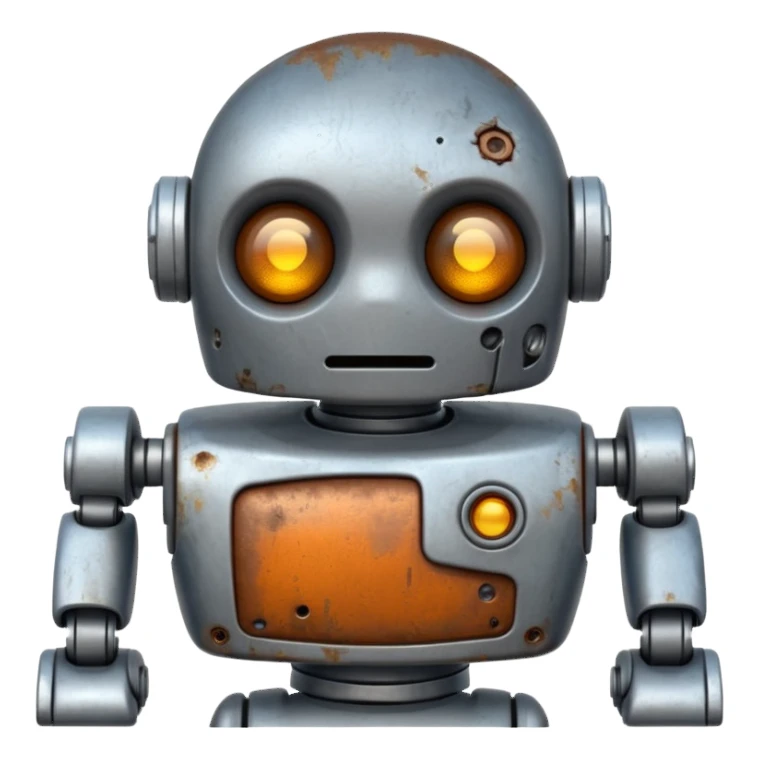 make a tired old robot emoji sticker