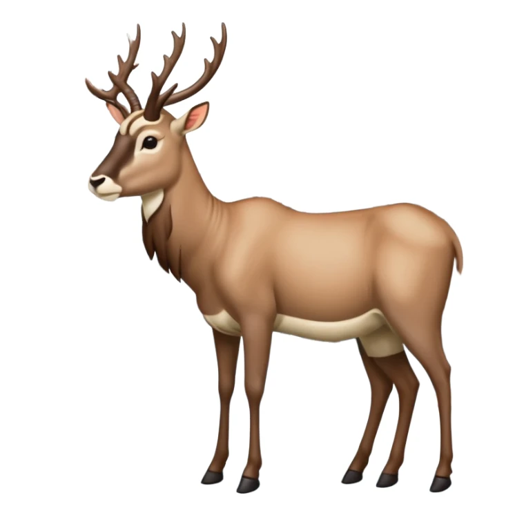 Eland trekt slede in dennenbos  sticker