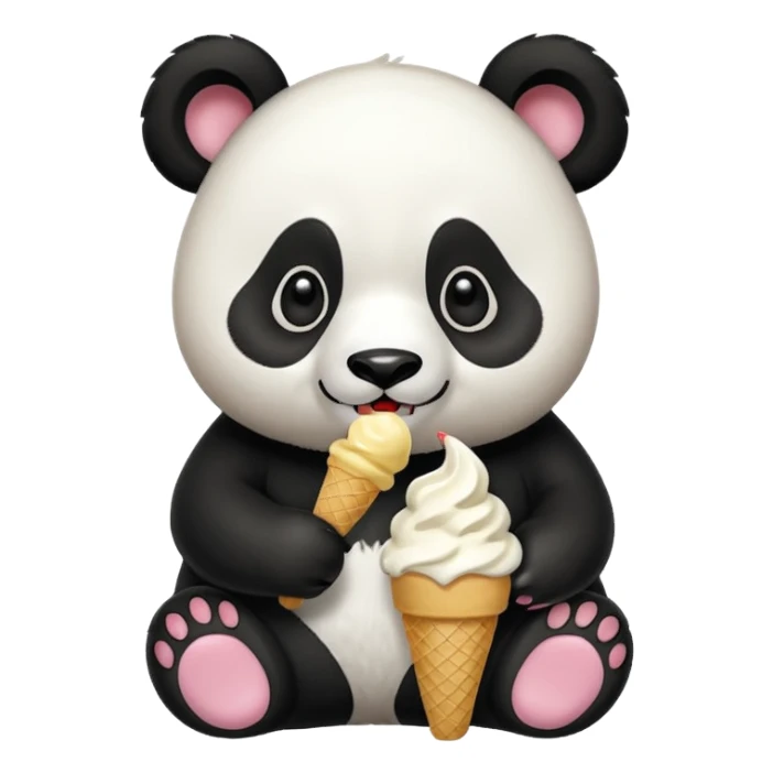 Panda eating ice cream sticker