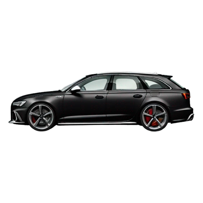 Black Audi RS6 goat driving  sticker
