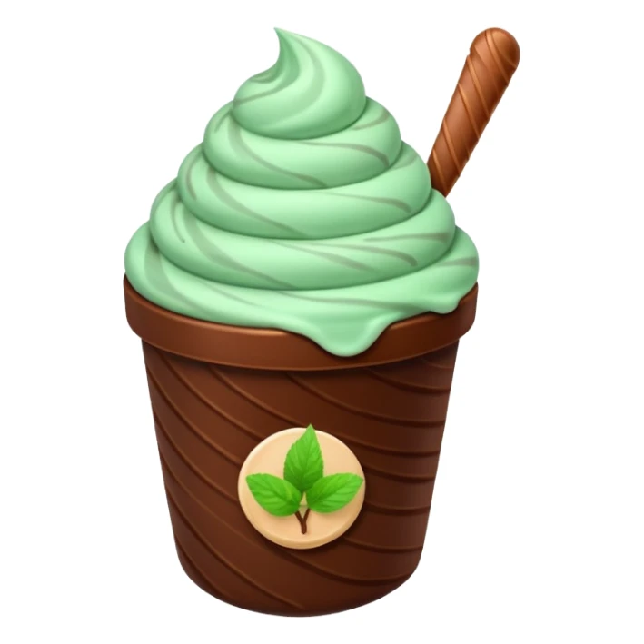 cup mint and chocolate ice cream sticker
