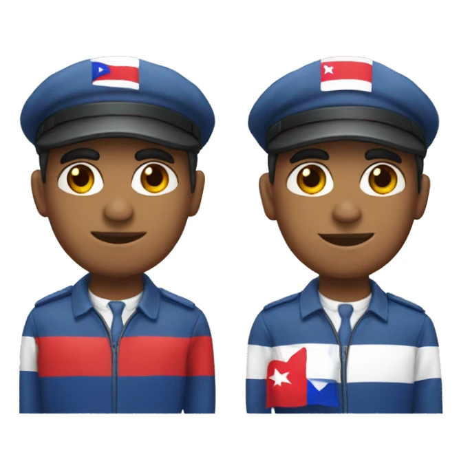 bus driver with a chilean flag cap sticker