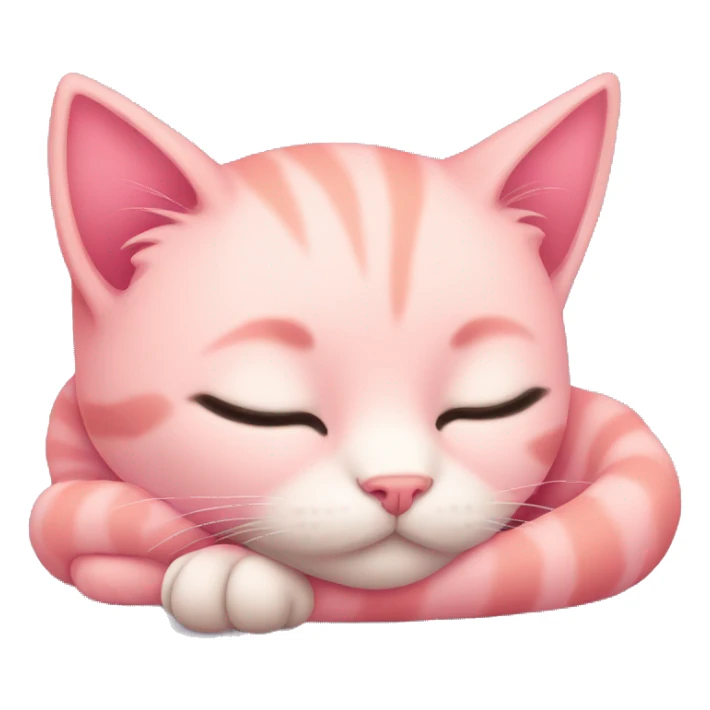 pink kitten sleeping sticker