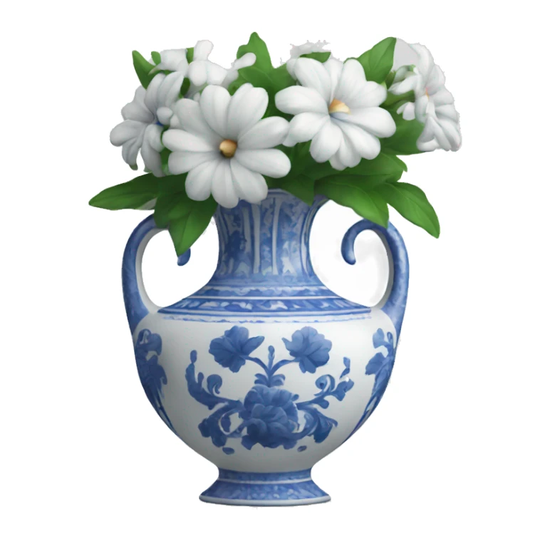 blue and white vase sticker