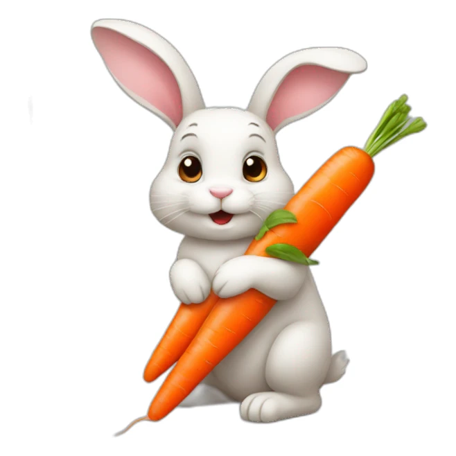 a bunny with a carrot sticker