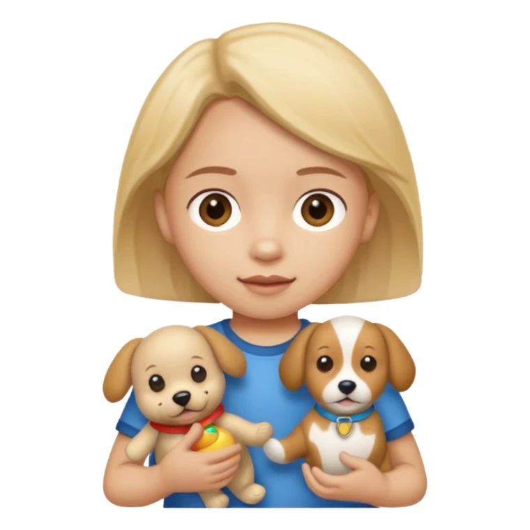 child with dog toy sticker