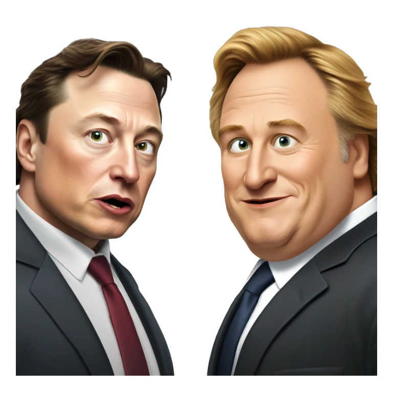 Elon musk vs Gérard Depardieu sticker