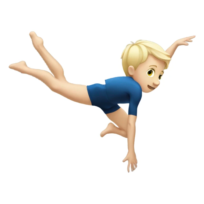 Blonde boy doing gymnastics  sticker