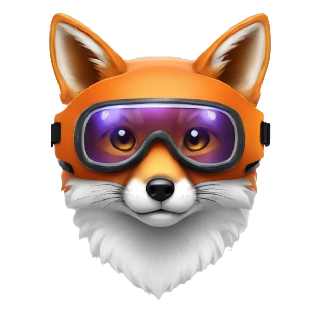 Fox wearing futuristic goggles  sticker