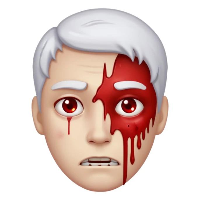 A pail white bloody character sticker