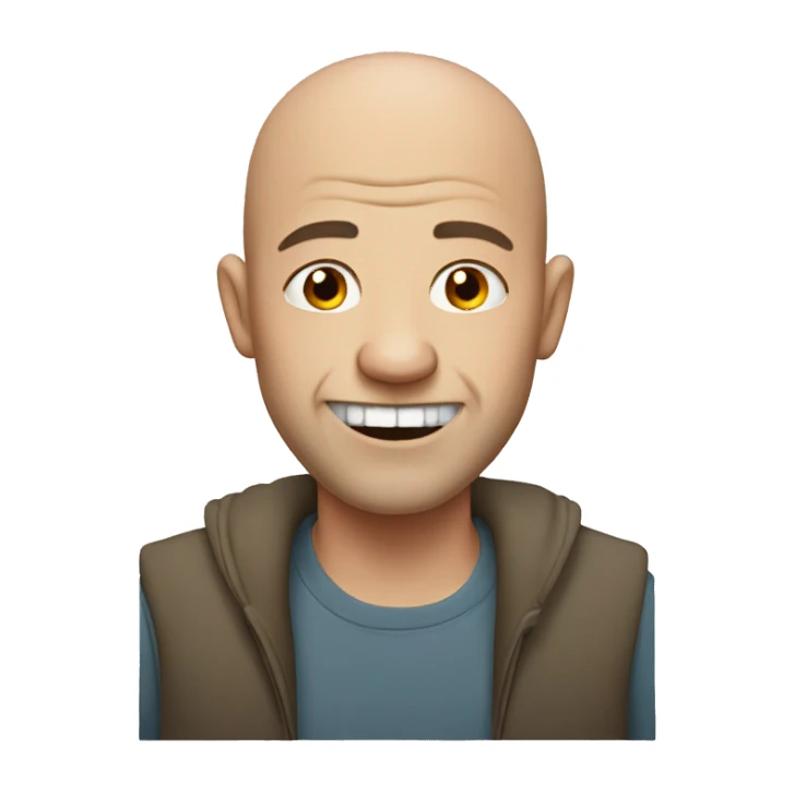 Ugly bald man with big teeth sticker