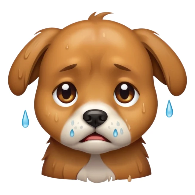 Poop crying dog sticker