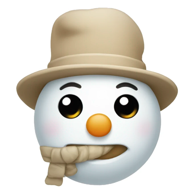 Cute beige snowman sticker