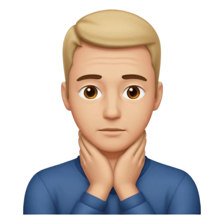man with hands on neck sticker