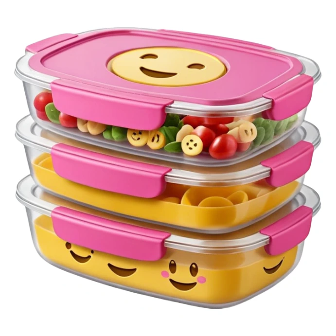 pink tupperware container for meal prep - emoji sticker