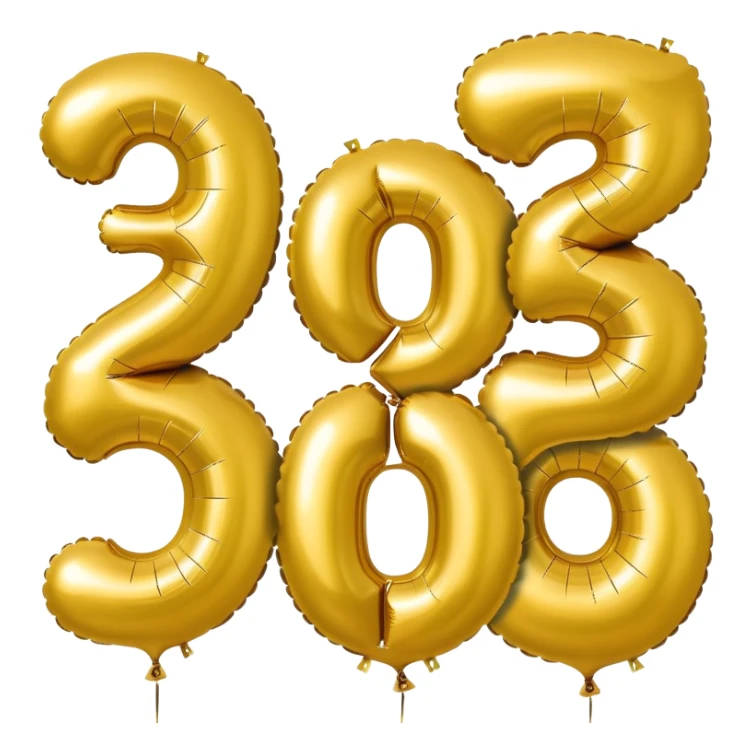 20 number in gold baloons sticker