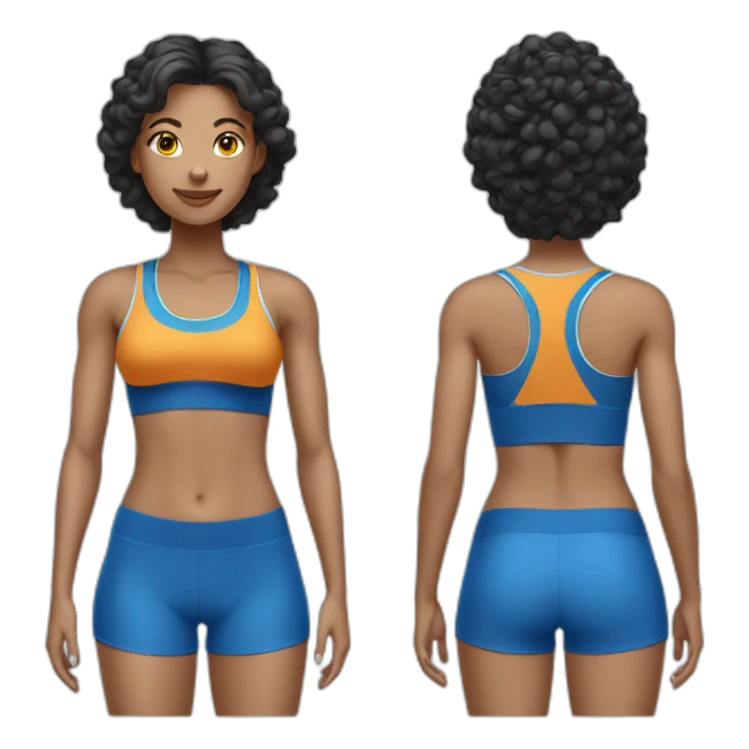 pretty woman doing sport using blue top sticker