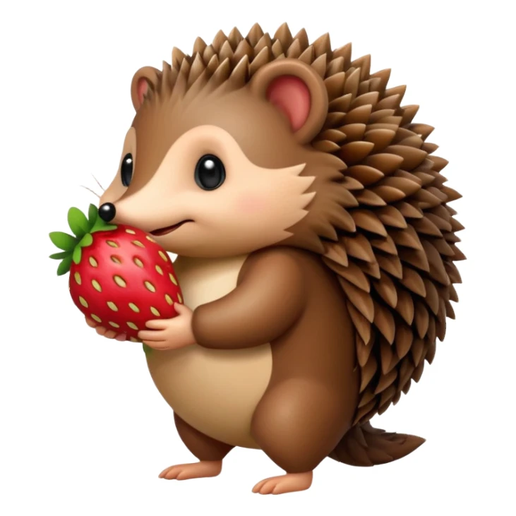 hedgehog with a strawberry on his back sticker