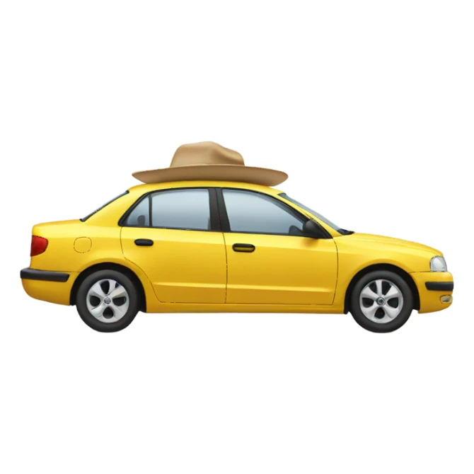 Car wearing a hat sticker