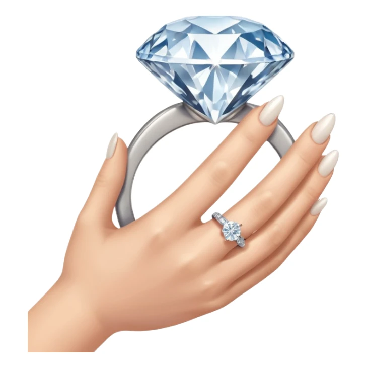 a hand holding a diamond engagement ring  sticker