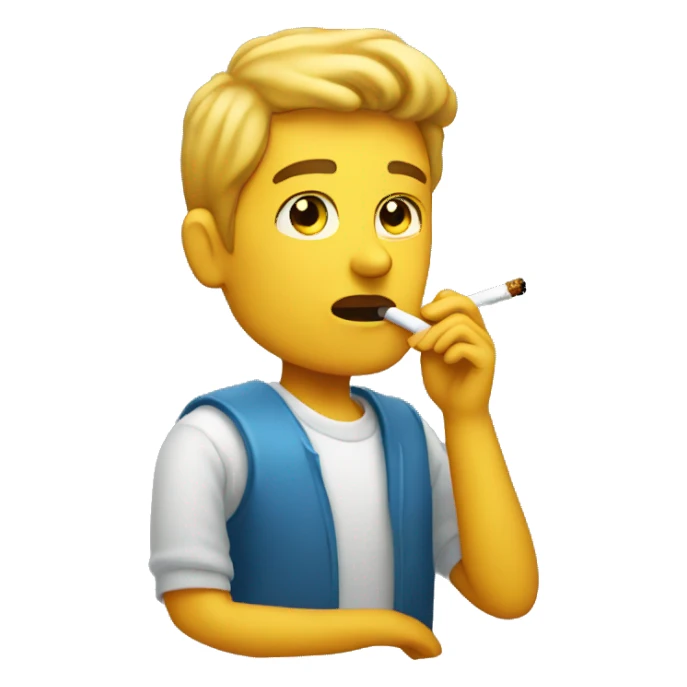 Person smoking cig sticker