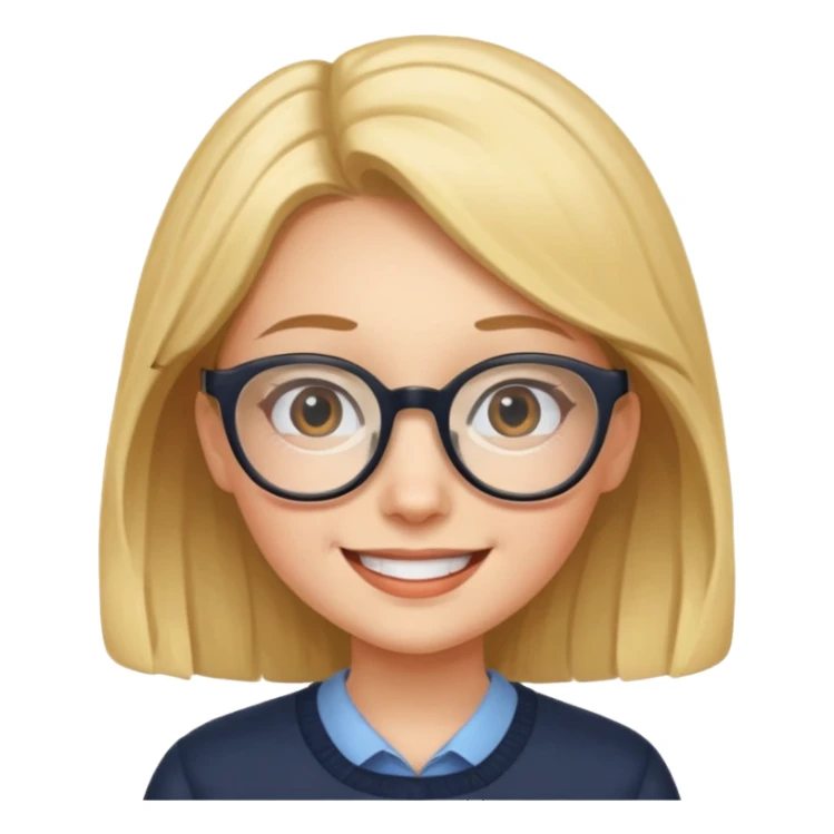 genius girl with glasses sticker