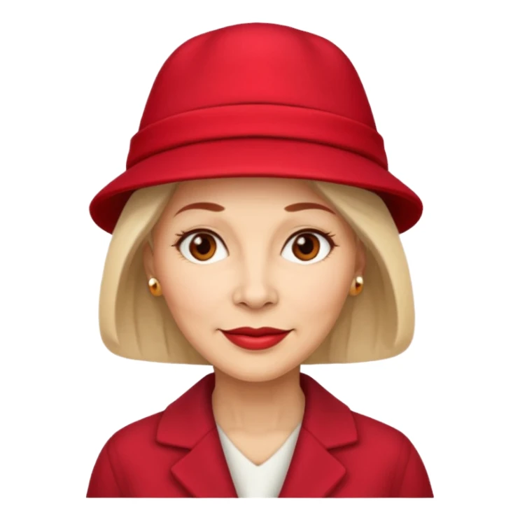 different mature woman with red hat sticker
