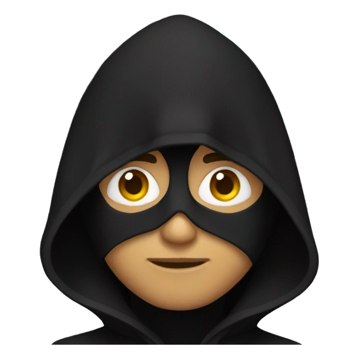 Man wearing black hood sticker