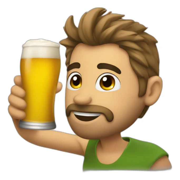 Jef besos drink a beer sticker