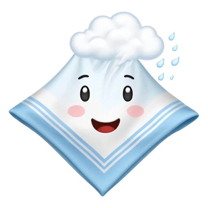 handkerchief with a sneeze cloud, simple and clear sticker