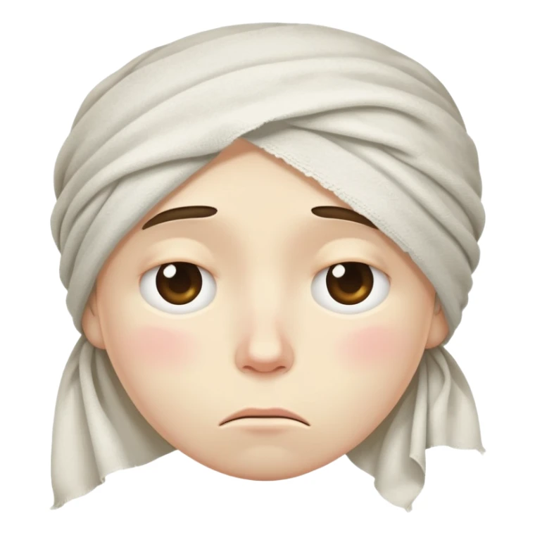 tired face with a rag sticker