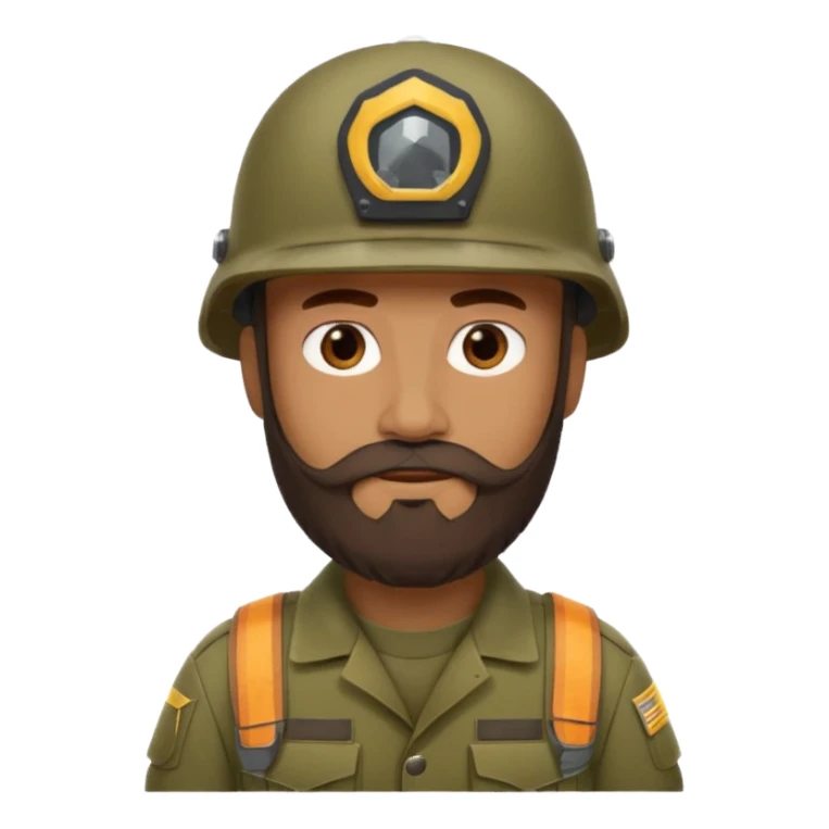 Soldier with thick brown beard and helmet.





























 sticker