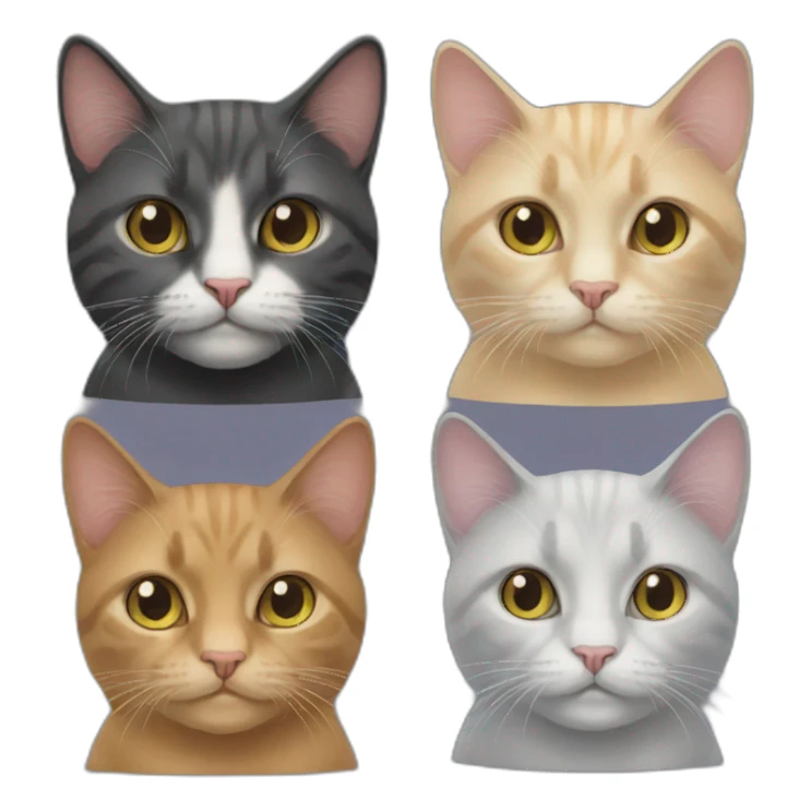four cat sticker