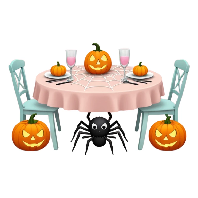 pastel pink halloween table setup sticker