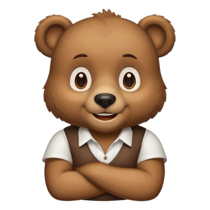 bear wear white shirt sticker