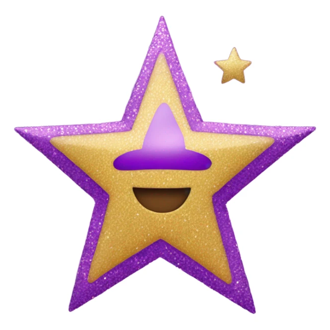 purple glitter star sticker