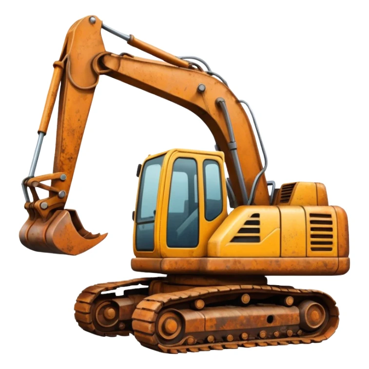 Pain on an excavator sticker