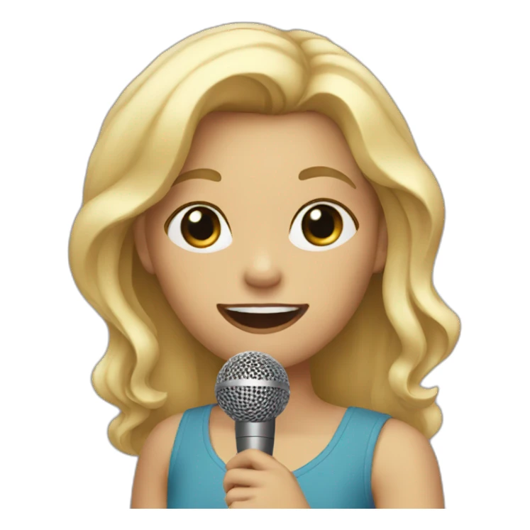 Blonde girl singing sticker