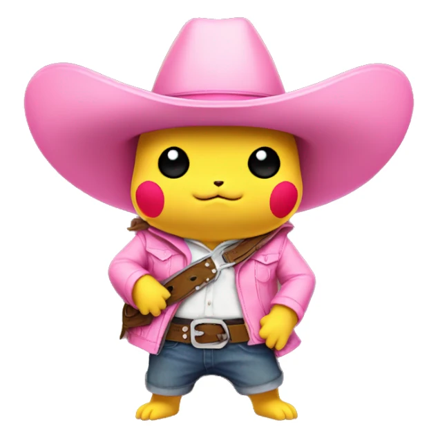 Pikachu as a pink cowboy sticker