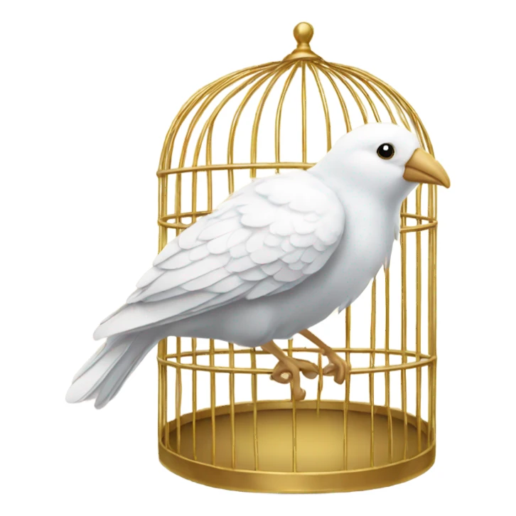 White bird in a golden cage sticker