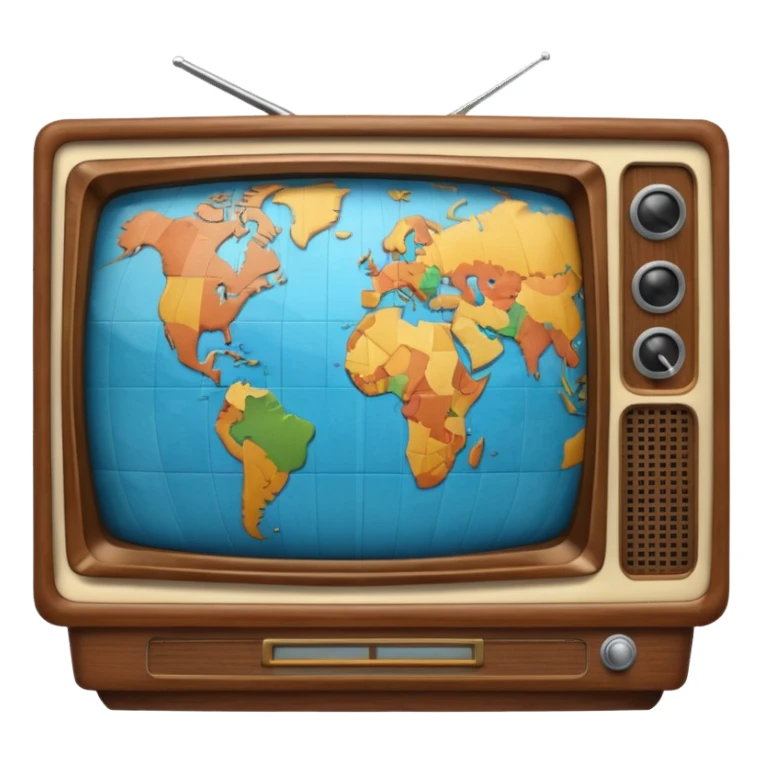 Tv with an globe  sticker