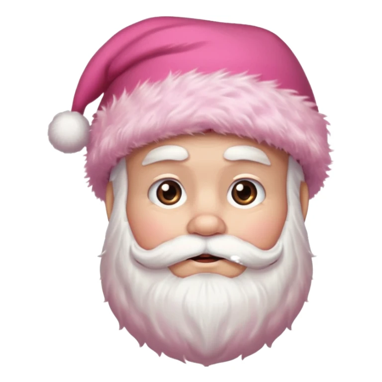 santa with pink fluffy hat without a beard sticker