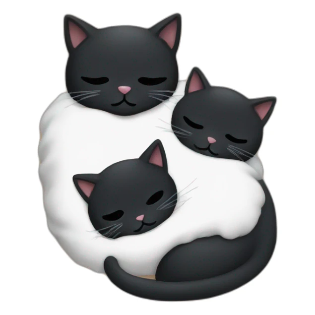 three black cats sleeping together sticker